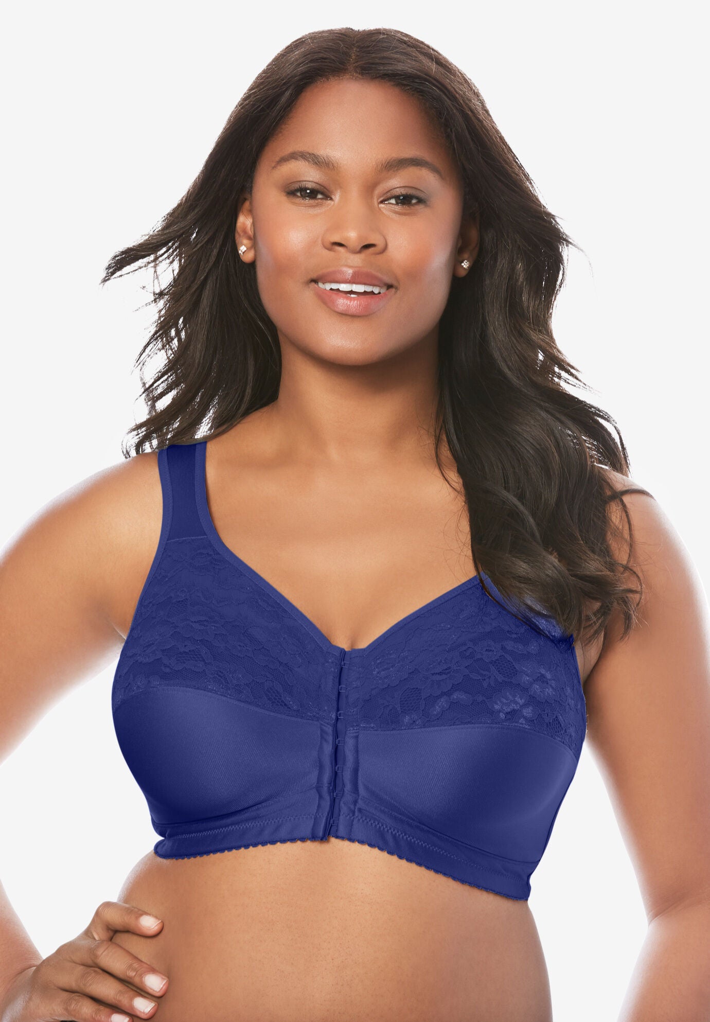 Easy Enhancer&reg; Wireless Front Hook Cotton Bra , ULTRA BLUE, hi-res image number 0