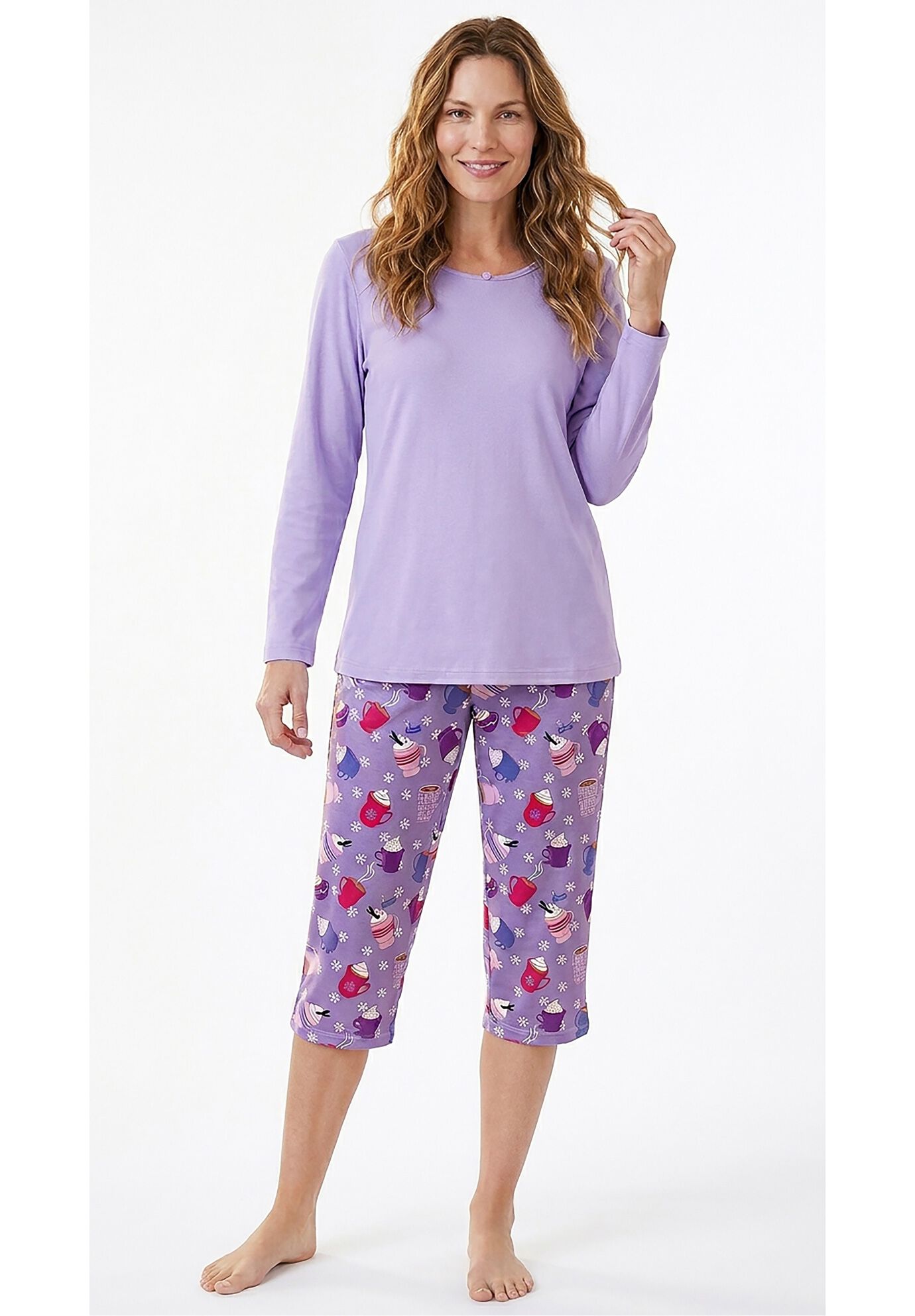Satin Trim Sleep Tee, , alternate image number 5