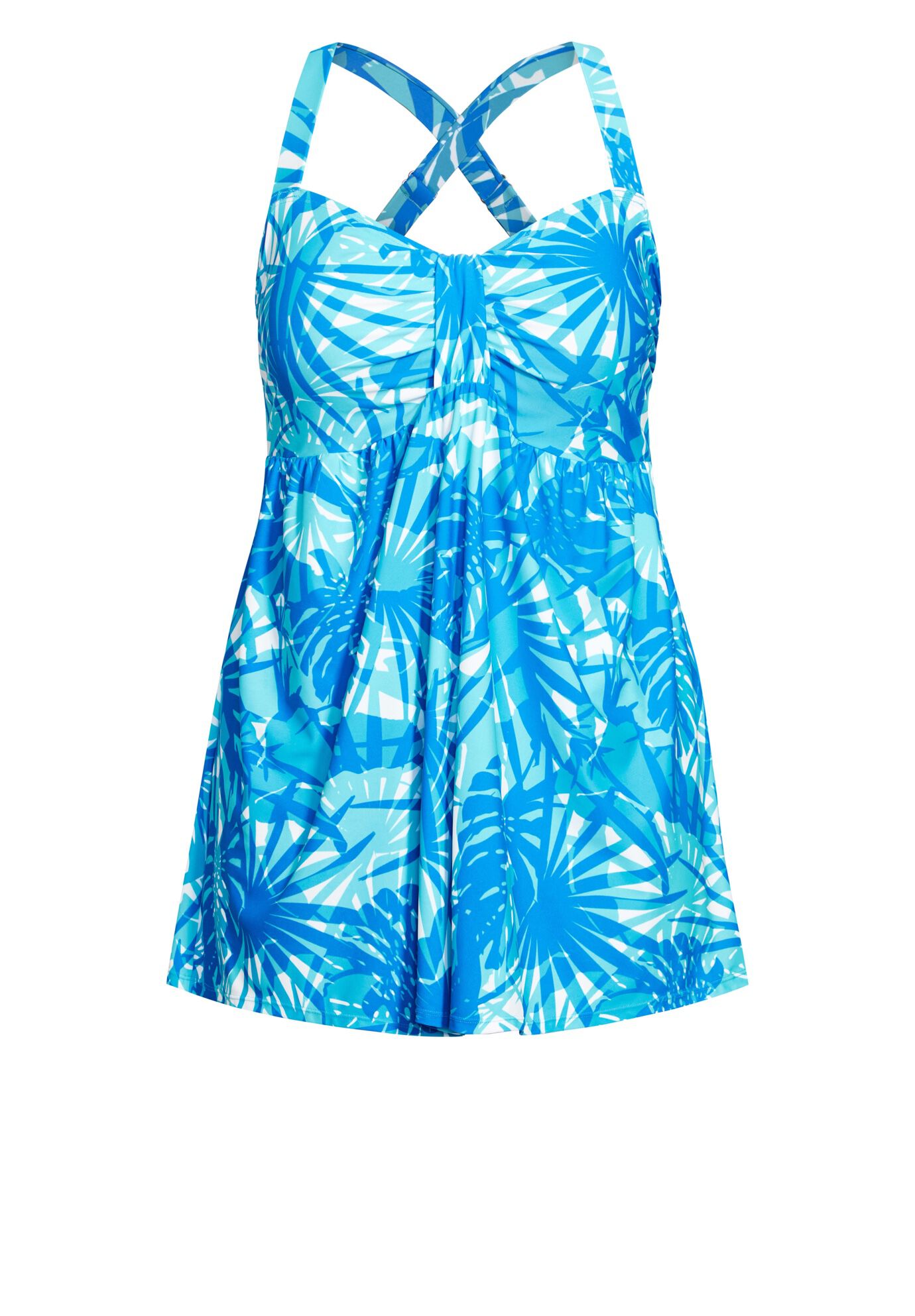 Flared Print Swim Dress, TENERIFE PALM, alternate image number 4
