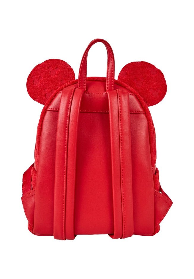 Loungefly Disney Mickey Ears Burnout Mini Backpack Red, RED, on-hover image number null