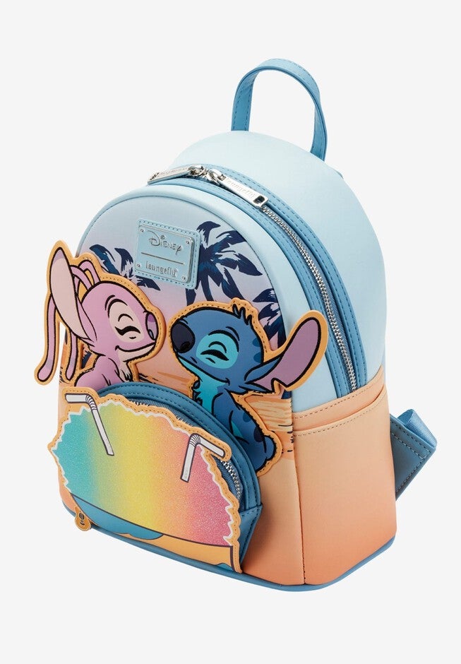 Loungefly x Disney Stitch & Angel Snow Cone Mini Backpack, BLUE, alternate image number null