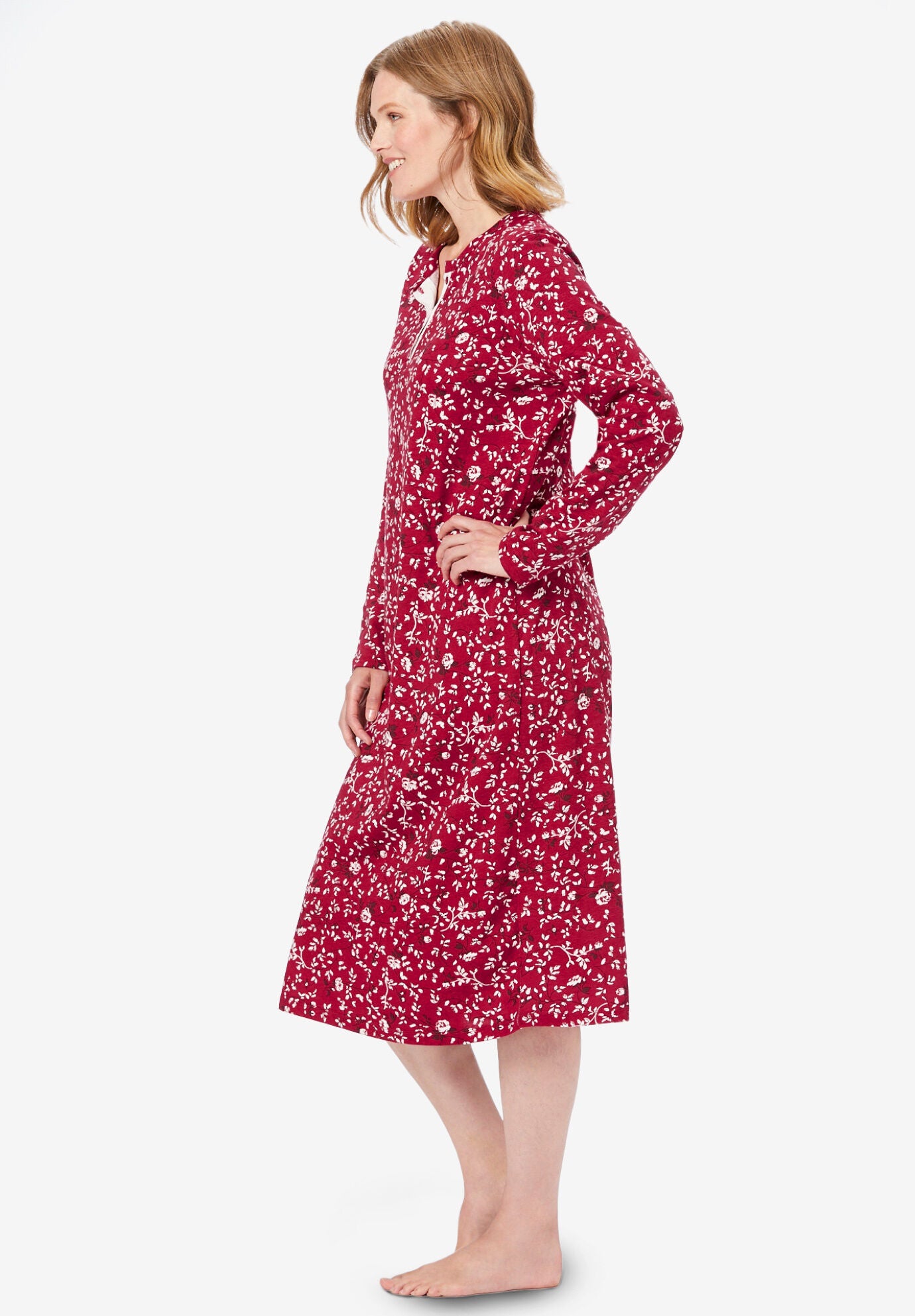 Henley Sleep Shirt, , alternate image number 2