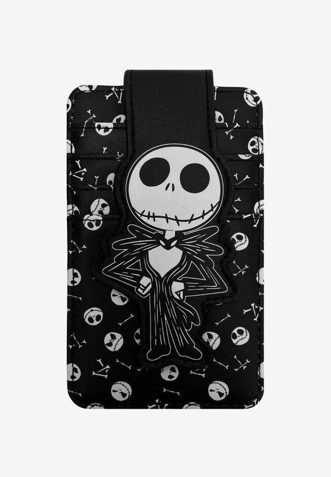 Jack Skellington Card Holder Wallet Button Snap Closure, BLACK, hi-res image number null