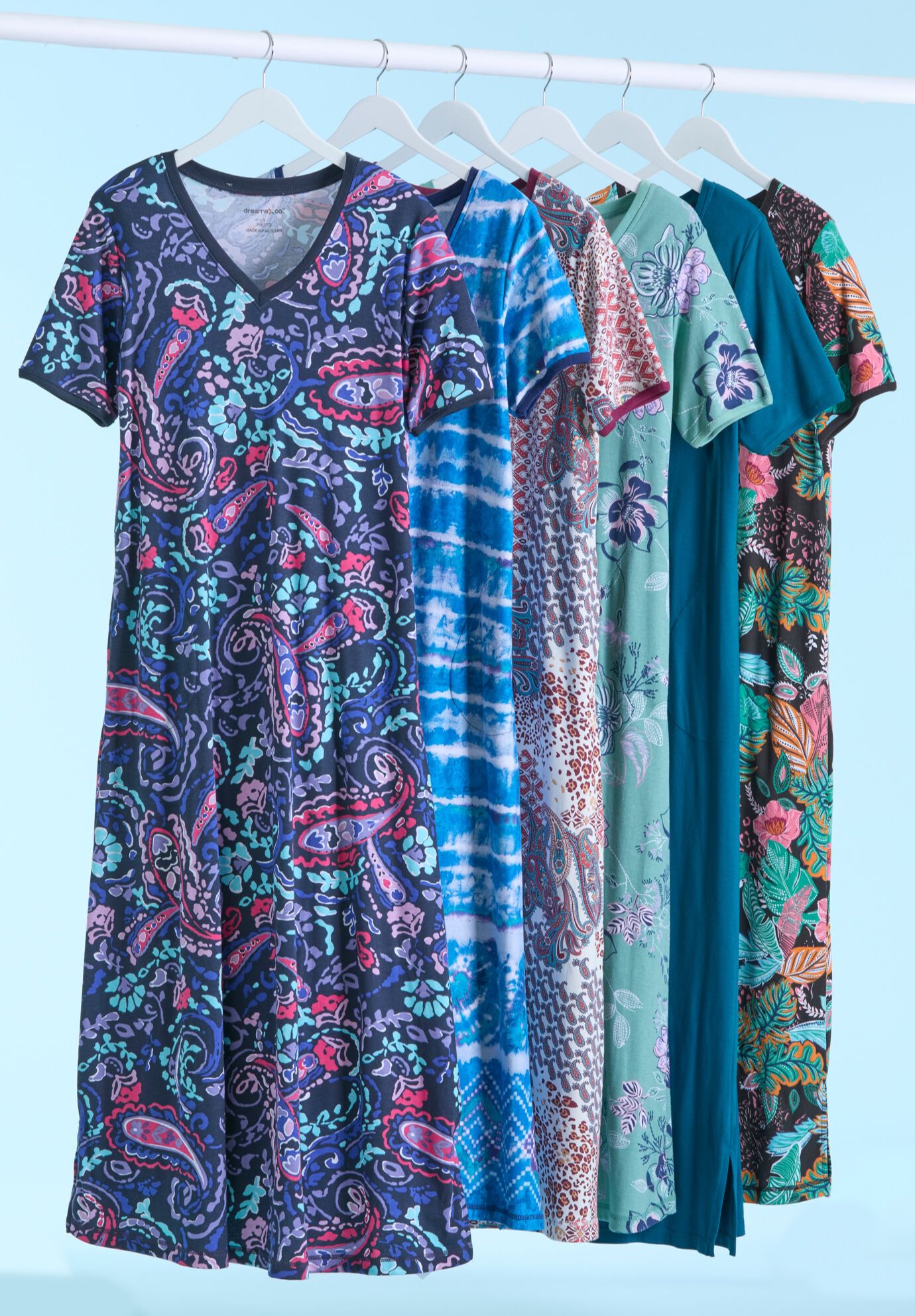 V-Neck Short Sleeve Maxi T-Shirt Lounger, , alternate image number 4