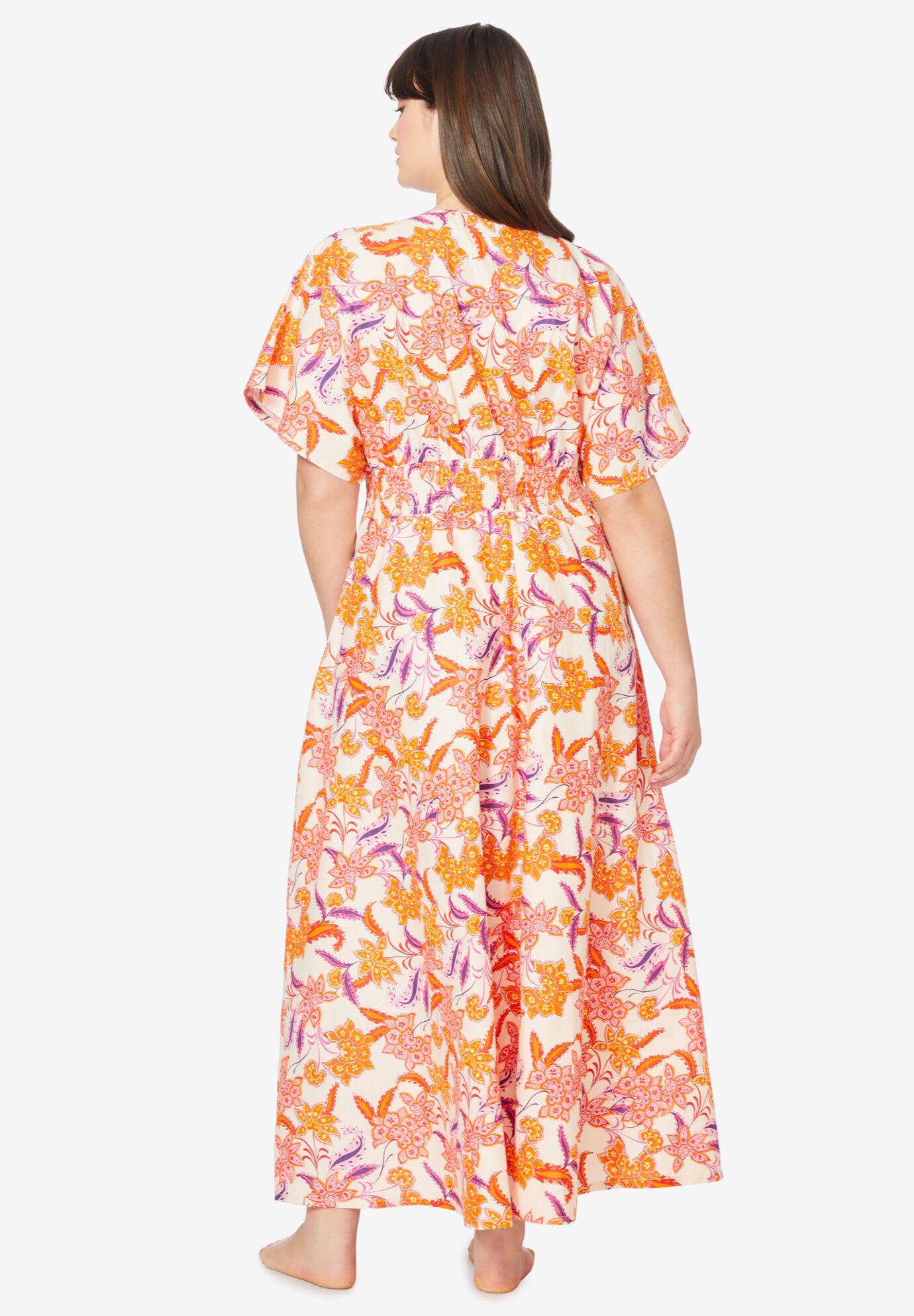 Kimono Lounger, PINK PAISLEY FLORAL, on-hover image number 1