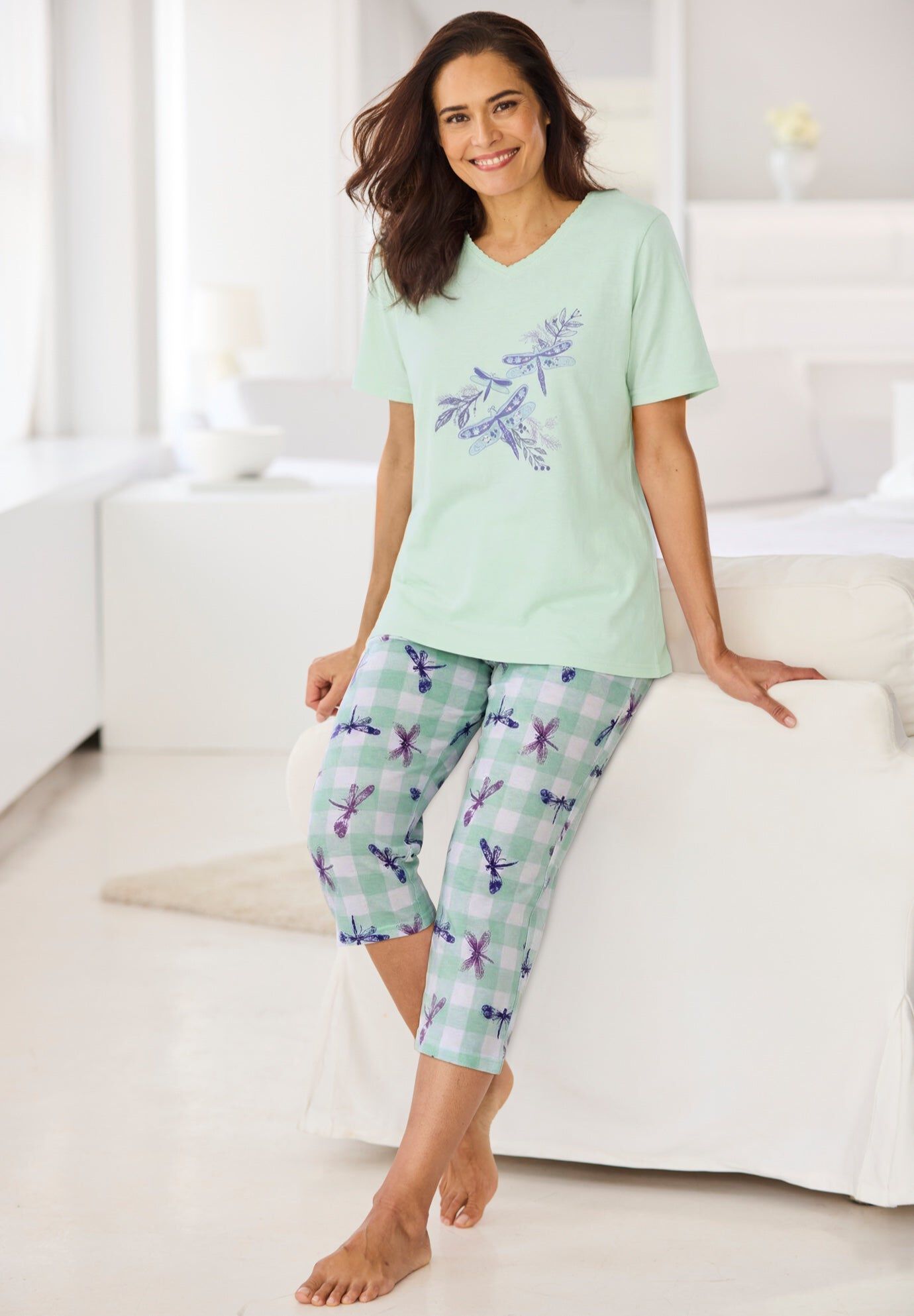Capri Pajamas, MINT DRAGONFLY, hi-res image number 0