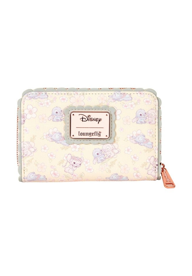 Loungefly x Disney Stitch Cherry Blossom Wallet Zip Around, BEIGE, hi-res image number null