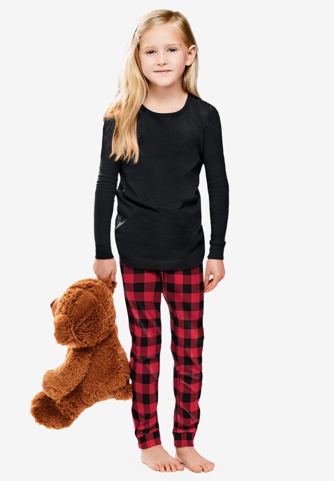 2-Piece Child's Unisex Holiday PJ Set, RED BUFFALO CHECK, hi-res image number null