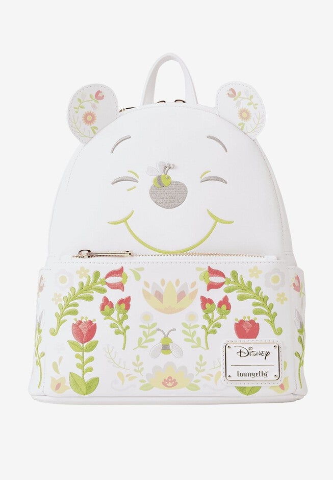 Loungefly x Disney Winnie The Pooh Floral Mini Backpack Cosplay, WHITE, hi-res image number null