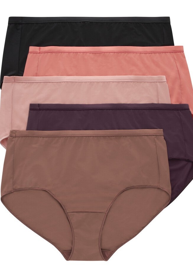 Women'S Breathable Mesh Brief Underwear, 5-Pack, ASSORTED, hi-res image number null
