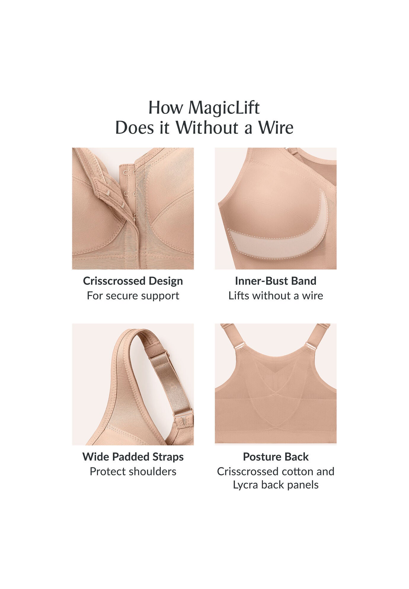 Glamorise&reg; Magic Lift&reg; Front-Close Posture Wireless Bra 1265, , alternate image number 7