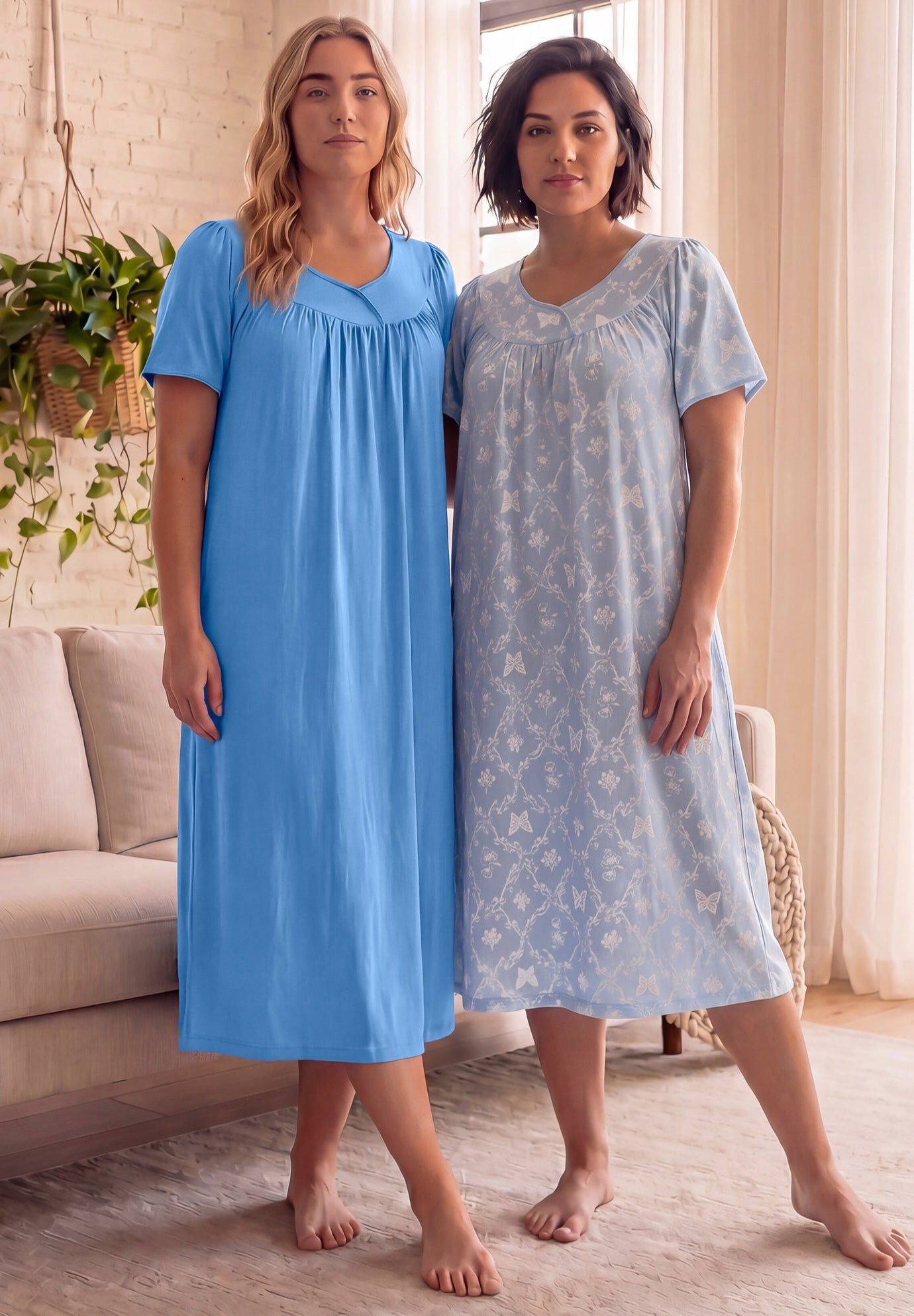 2-Pack Bib Gown, SKY BLUE BUTTERFLY, hi-res image number 0