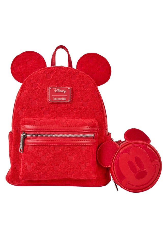 Loungefly Disney Mickey Ears Burnout Mini Backpack Red, RED, hi-res image number null