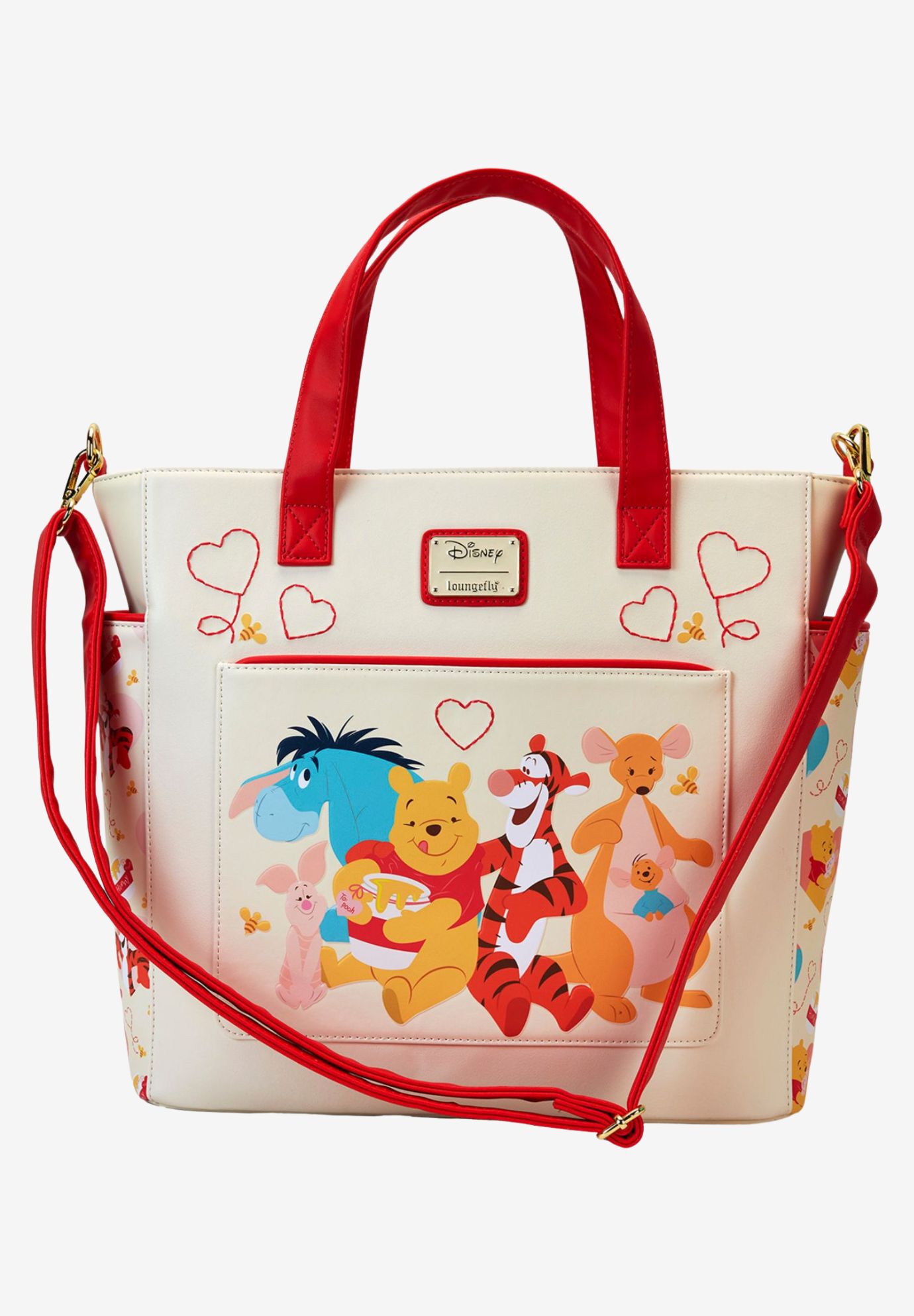 Loungefly x Disney Winnie The Pooh & Friends Convertible Backpack & Tote Bag, BEIGE, alternate image number 5