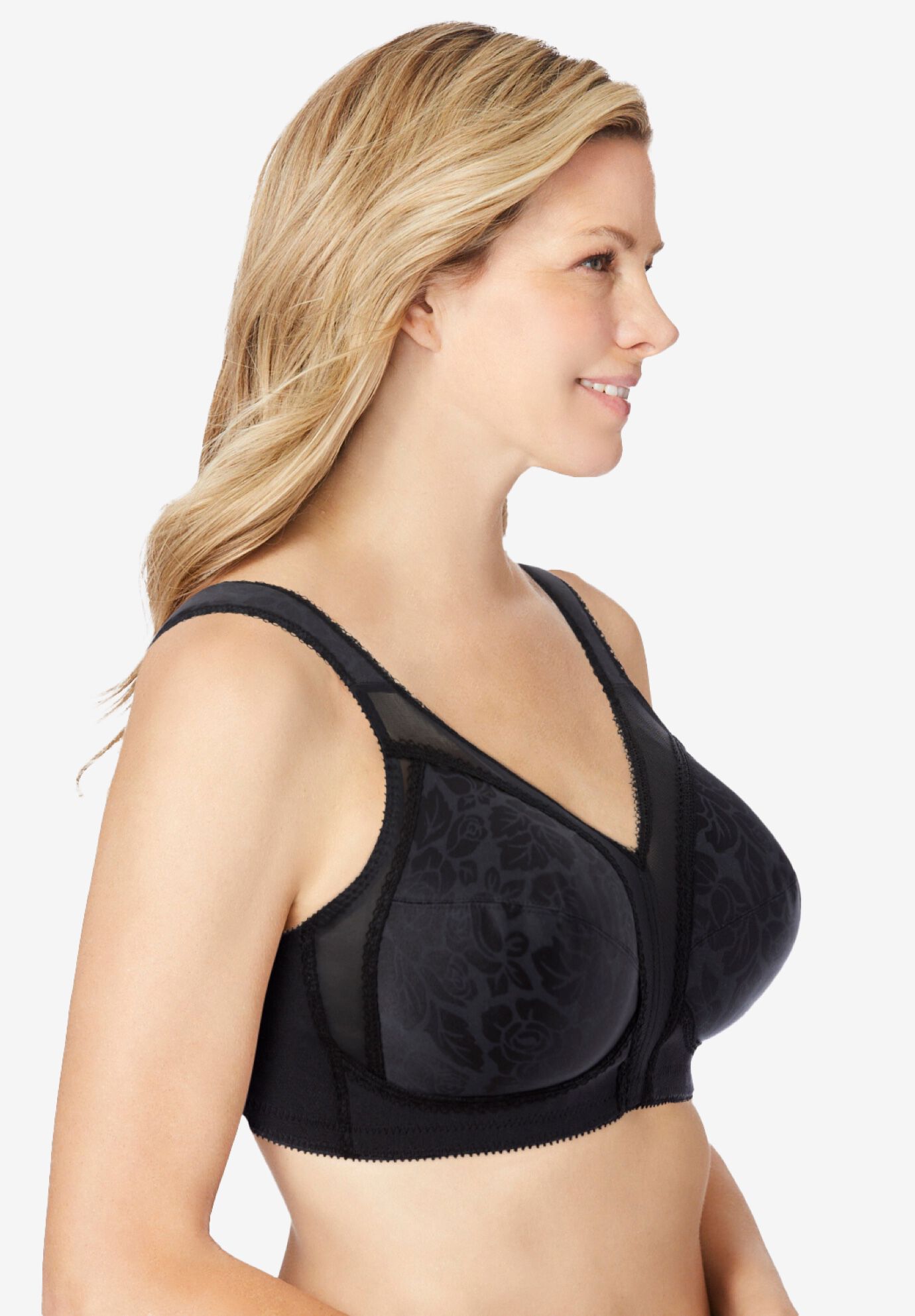 Playtex&reg; 18 Hour Ultimate Shoulder Comfort Wireless Bra 4693, BLACK, alternate image number 2