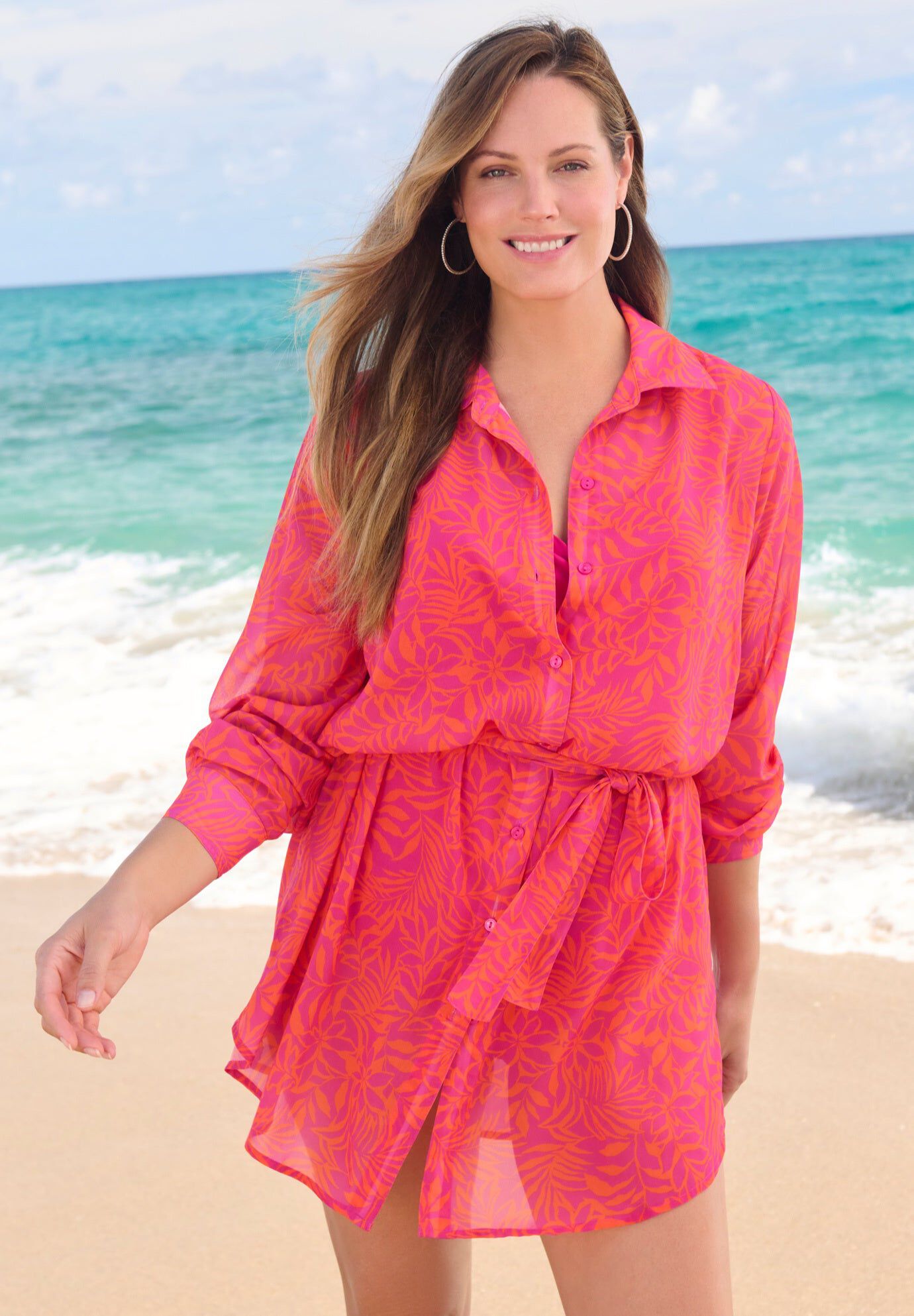 Button-Down Cover Up, FRUIT PUNCH TROPICAL, hi-res image number 0