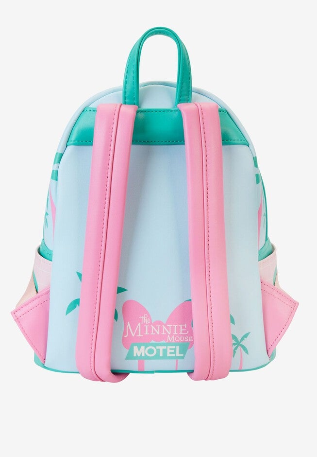 Loungefly x Disney Minnie Mouse Vacation Trip Mini Backpack, BLUE, on-hover image number 1