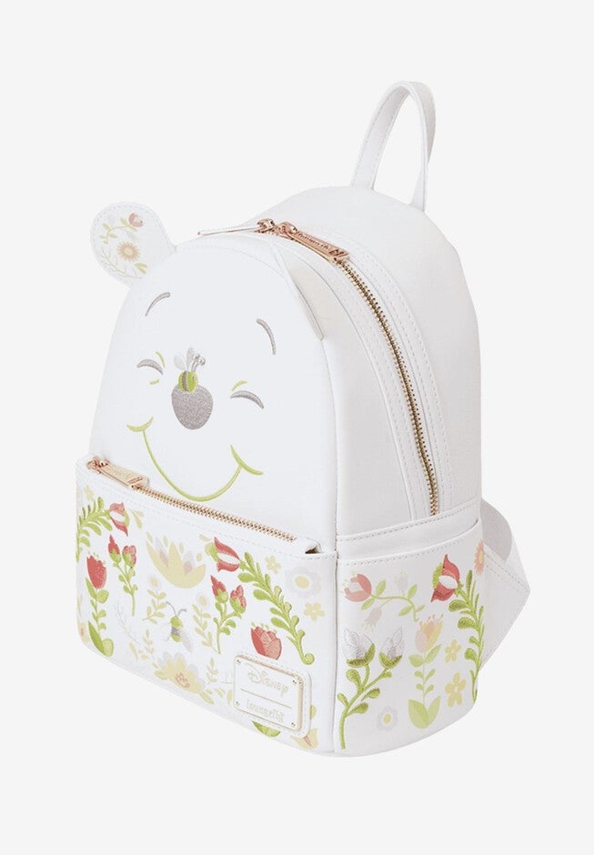 Loungefly x Disney Winnie The Pooh Floral Mini Backpack Cosplay, WHITE, alternate image number null