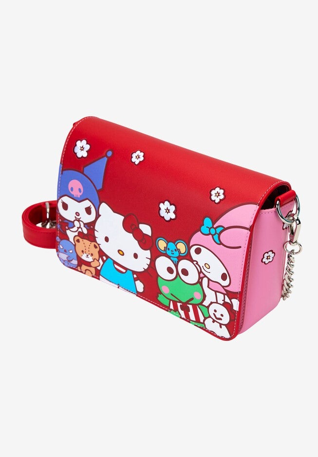 Loungefly x Sanrio Hello Kitty & Friends Crossbody Purse Color Block Bag, PINK, alternate image number null