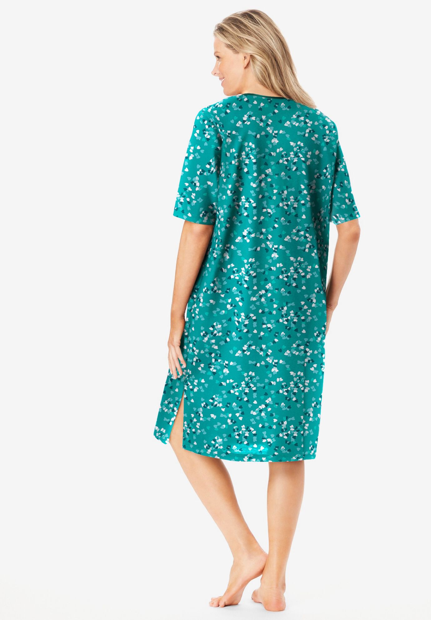 Short-Sleeve Sleepshirt, WATERFALL CONFETTI HEART, on-hover image number 1