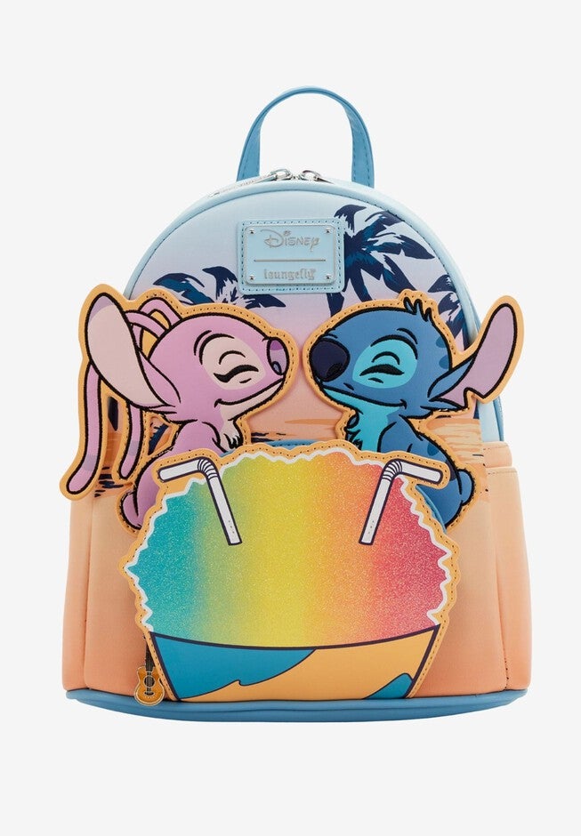 Loungefly x Disney Stitch & Angel Snow Cone Mini Backpack, BLUE, hi-res image number null
