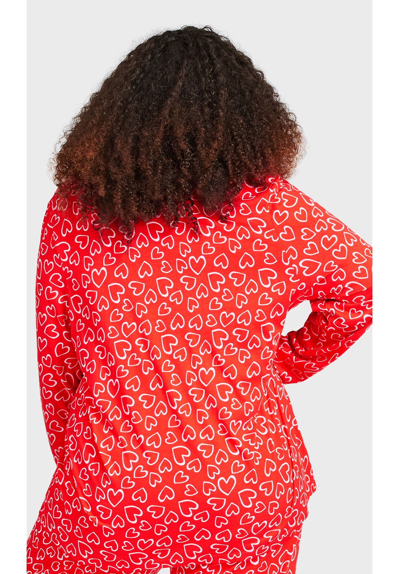 Button Through Sleep Top, SKETCH HEART, on-hover image number 1