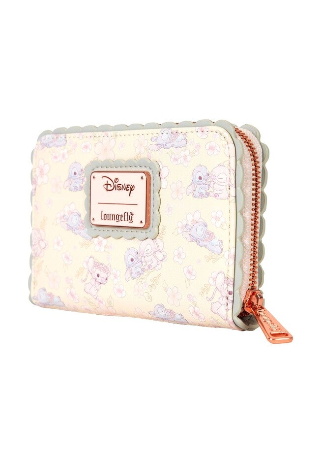 Loungefly x Disney Stitch Cherry Blossom Wallet Zip Around, BEIGE, alternate image number null