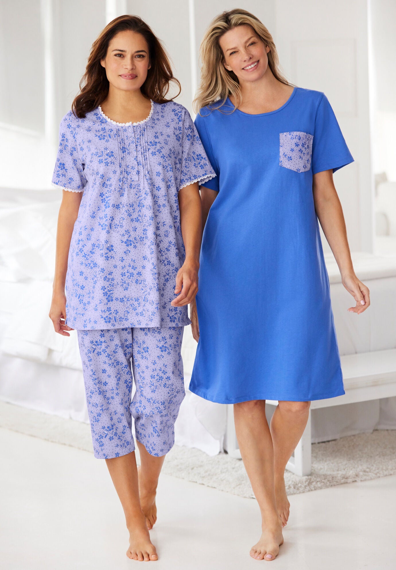 2-Piece Pintuck Tee and Capri Sleep Set, , alternate image number 3
