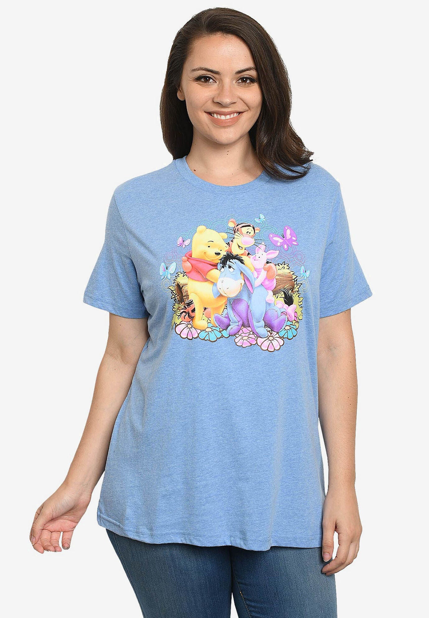 Winnie The Pooh Eeyore Tigger Piglet T-Shirt, BLUE, hi-res image number 0