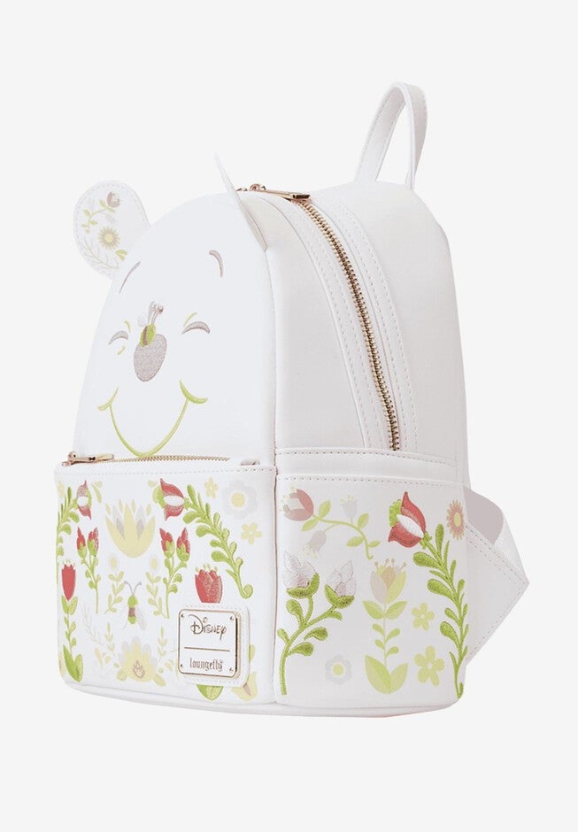 Loungefly x Disney Winnie The Pooh Floral Mini Backpack Cosplay, WHITE, alternate image number null