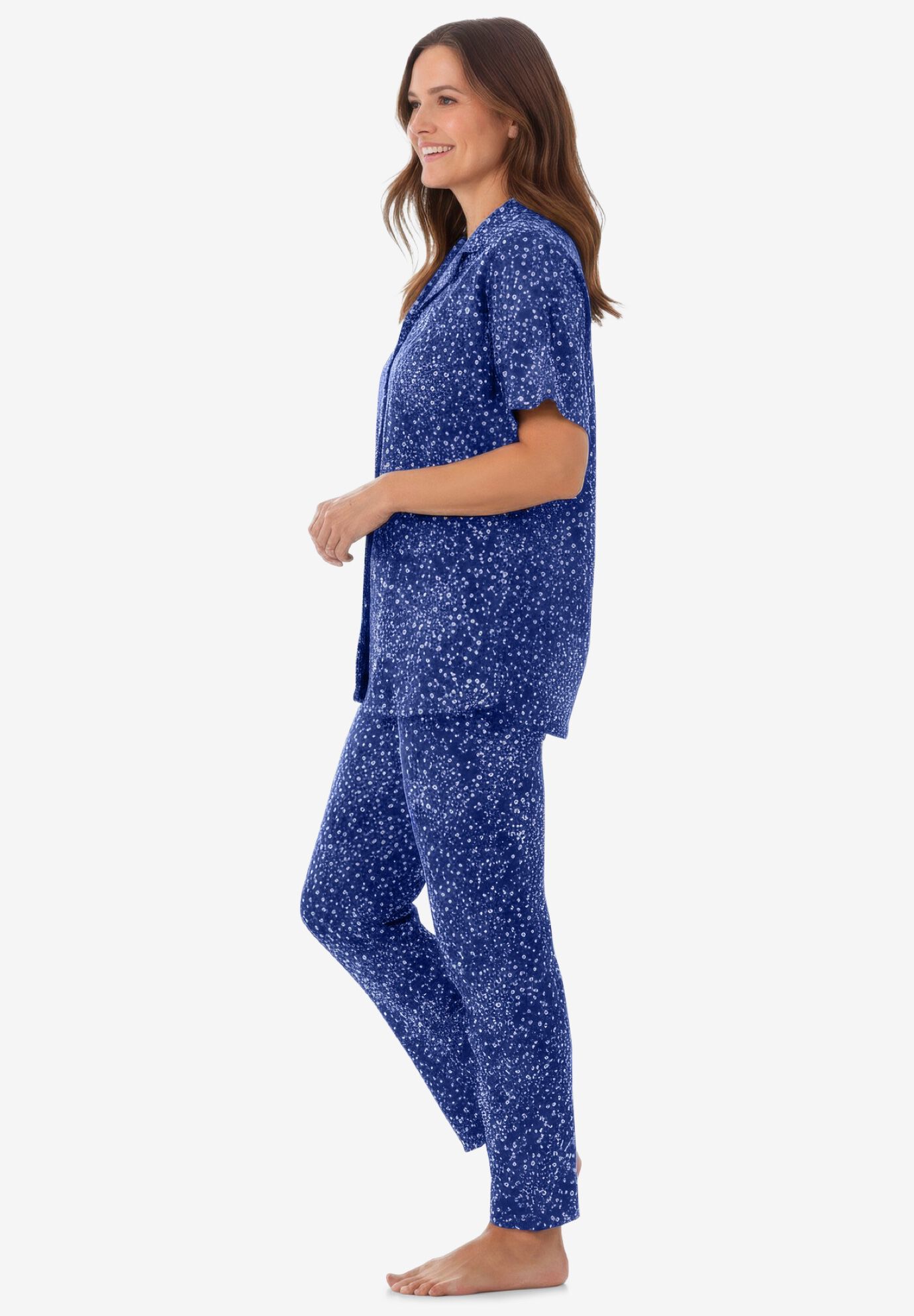 Button-Front Pajama, ULTRA BLUE STARBURST, alternate image number 2
