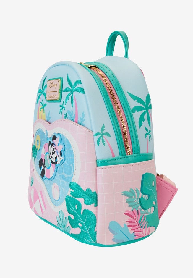 Loungefly x Disney Minnie Mouse Vacation Trip Mini Backpack, BLUE, alternate image number 2