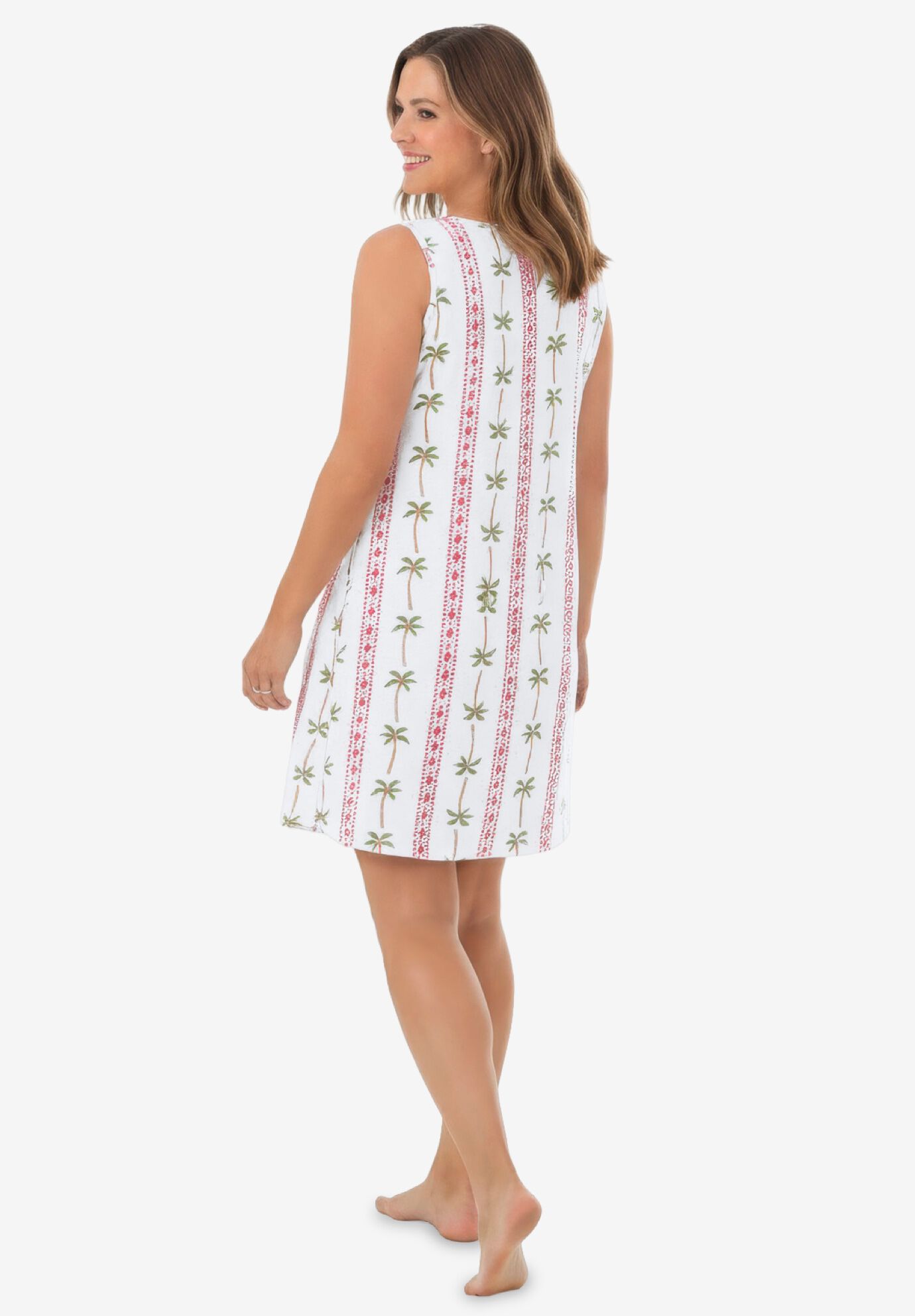 Crisscross Gown, PARADISE PINK PALM STRIPE, on-hover image number 1