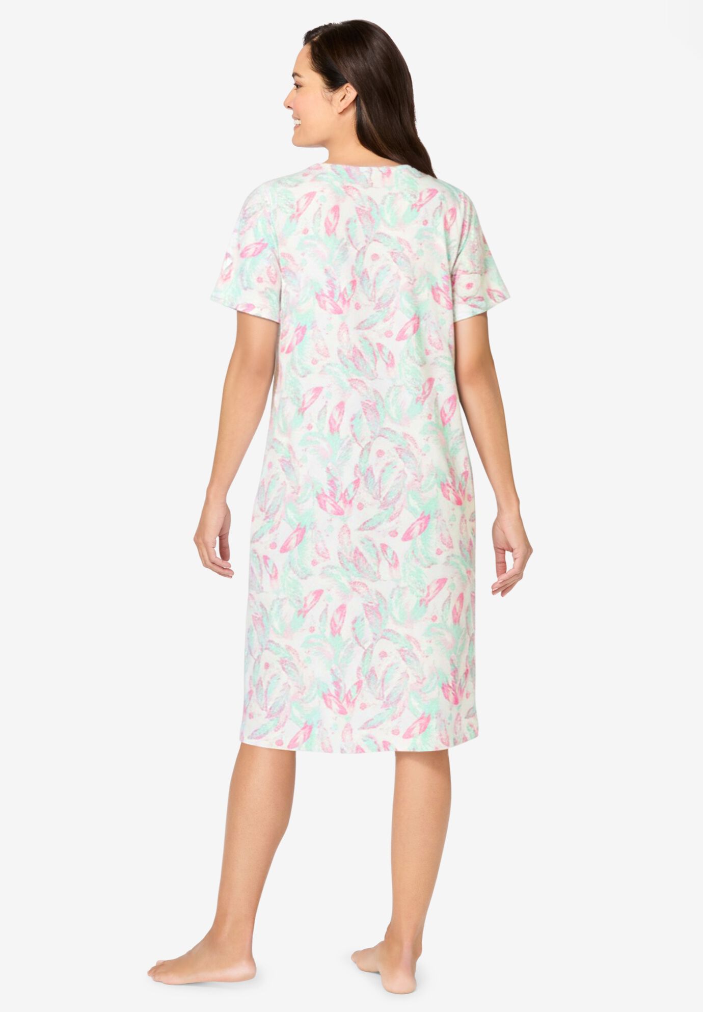 Snap-Front Gown, PASTEL FEATHER, on-hover image number 1