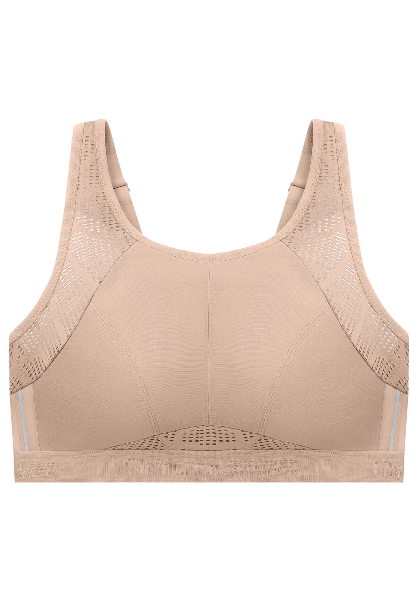 Full Figure Plus Size No-Sweat Mesh Sports Bra Wirefree 1068, , alternate image number 2