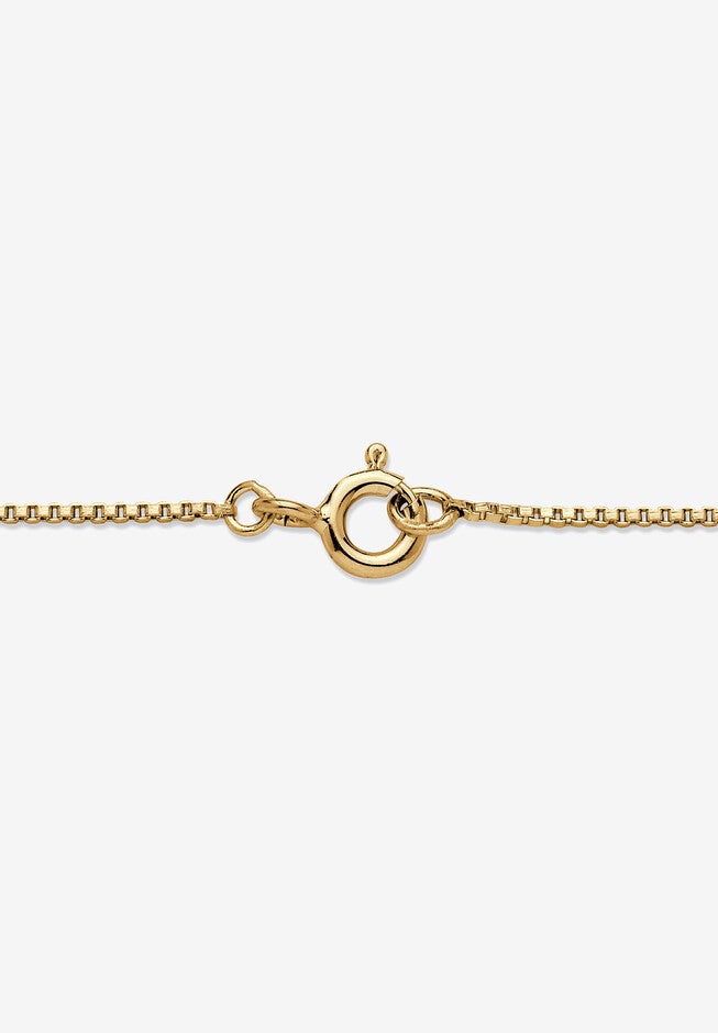 Gold over Sterling Silver Cubic Zirconia Solitaire Pendant, , on-hover image number null
