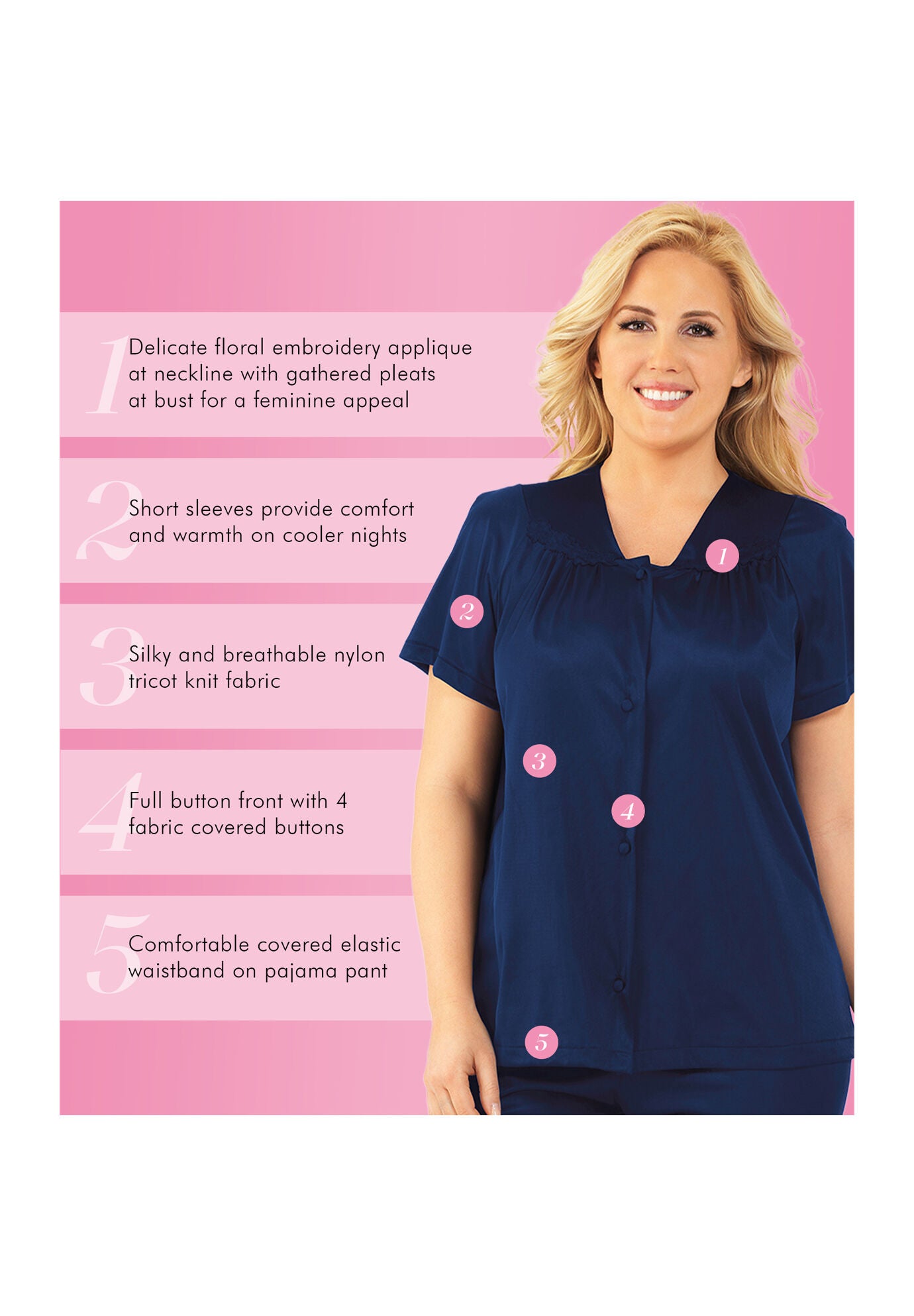 Short Sleeve Pajama, , alternate image number 3