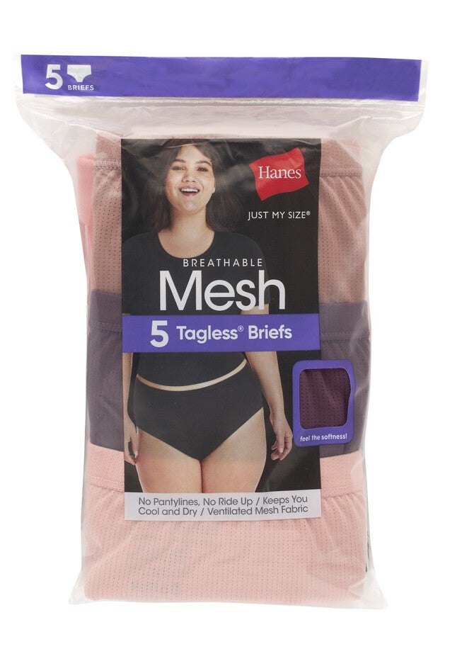 Women'S Breathable Mesh Brief Underwear, 5-Pack, , alternate image number null