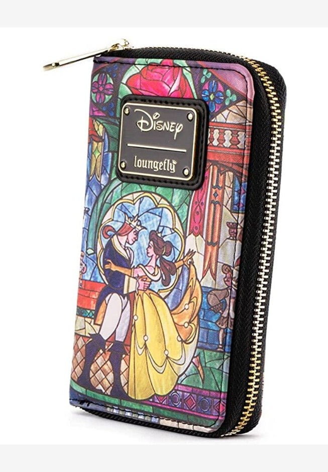Loungefly x Disney Beauty and The Beast Belle Wallet Zip Around, BLACK, alternate image number null