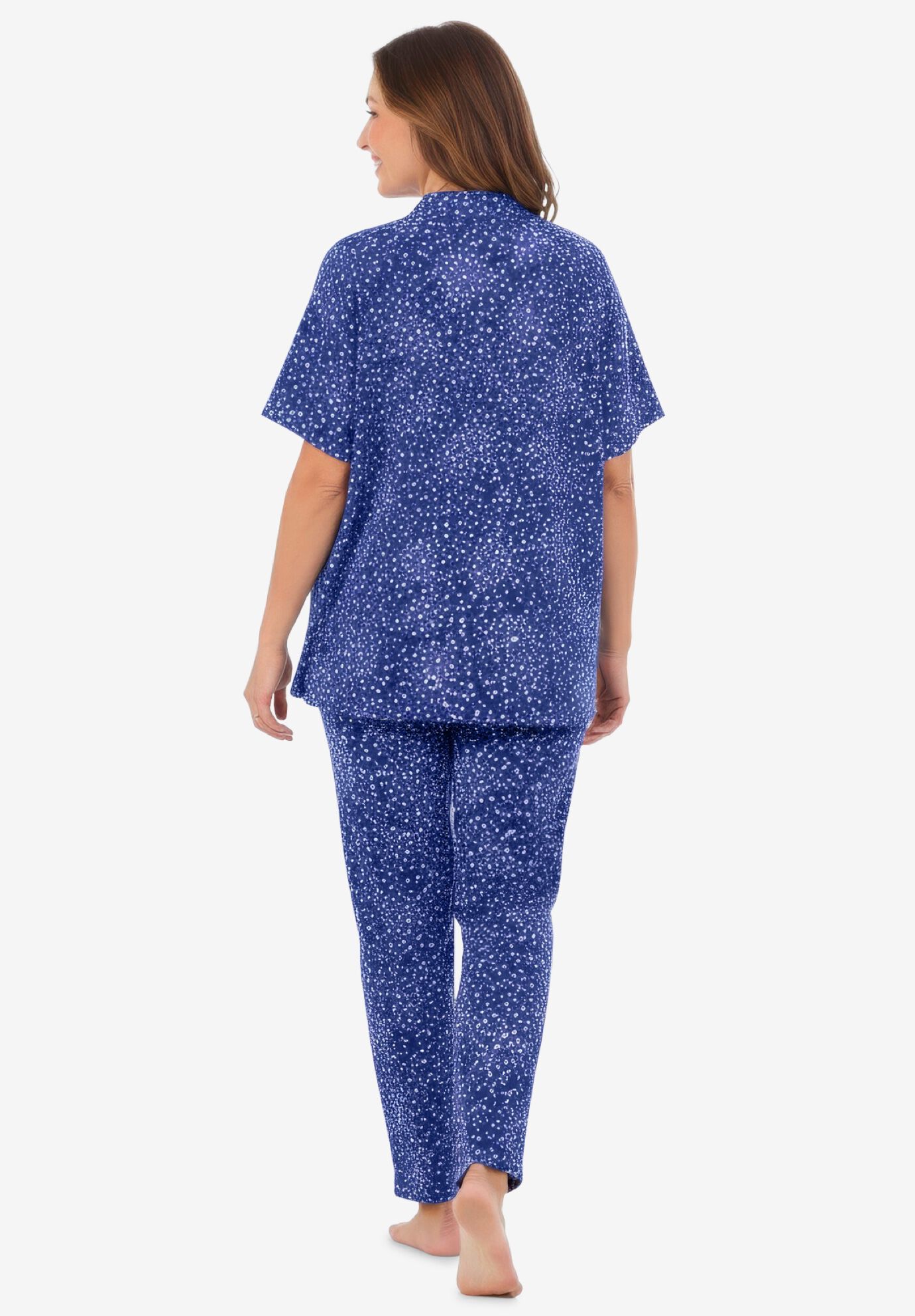 Button-Front Pajama, ULTRA BLUE STARBURST, on-hover image number 1