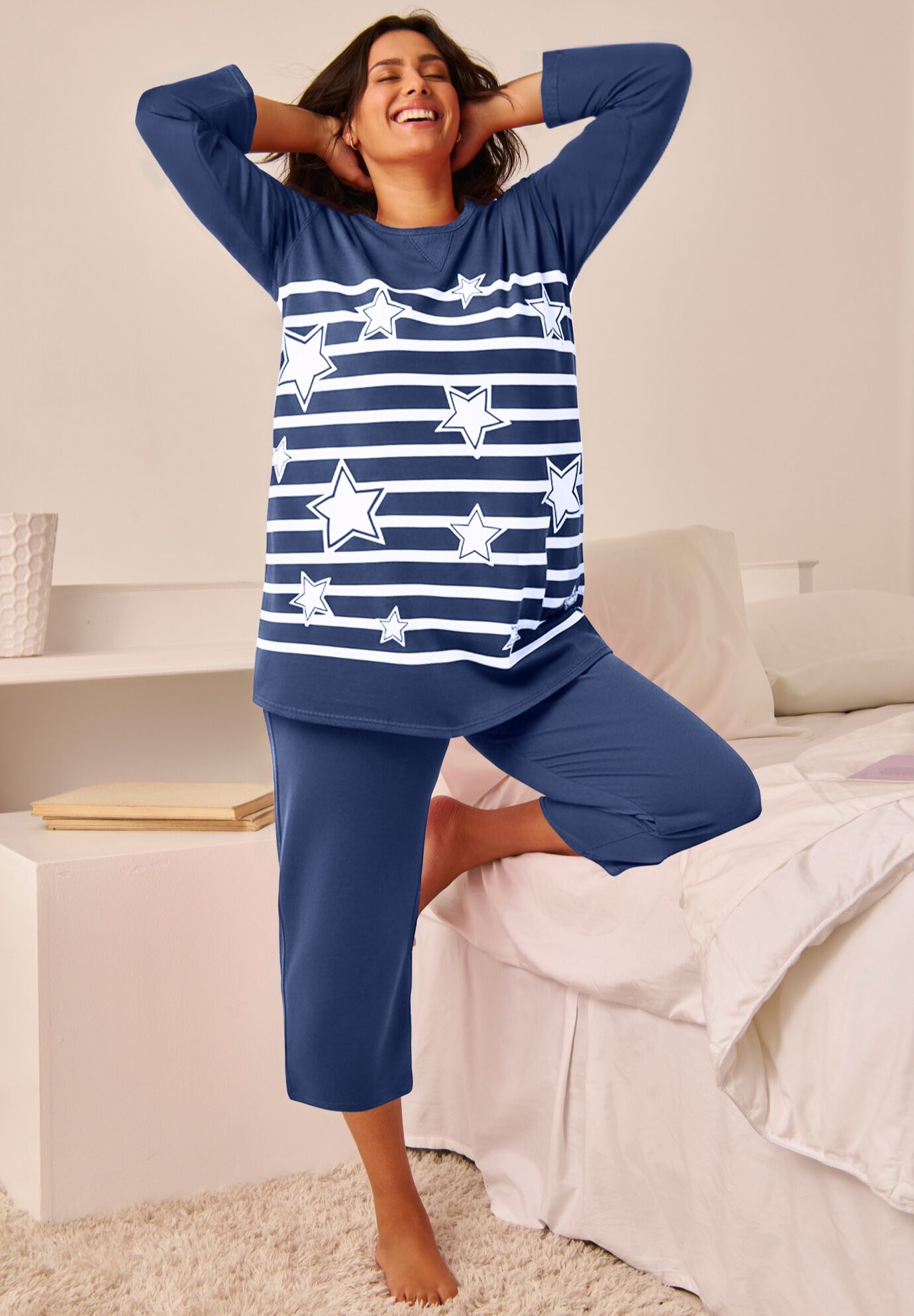 2-Piece Set Sweatshirt Capri, , alternate image number 3