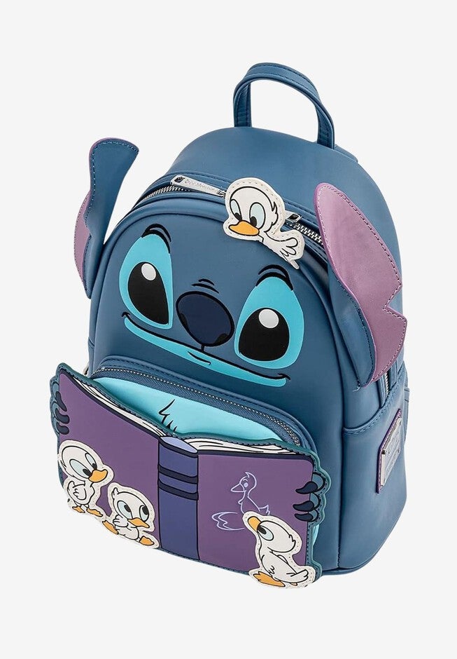 Loungefly x Disney Stitch Story Time Duckies Mini Backpack, BLUE, alternate image number null