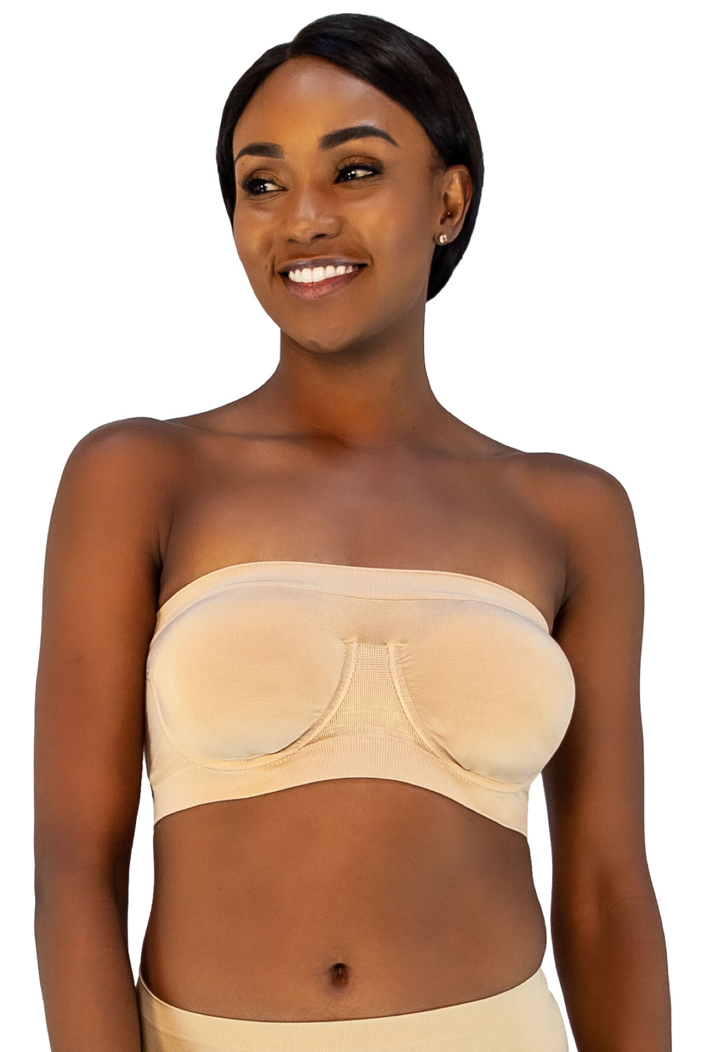 Angel Seamless Underwire Bandeau Bra, NUDE, hi-res image number 0