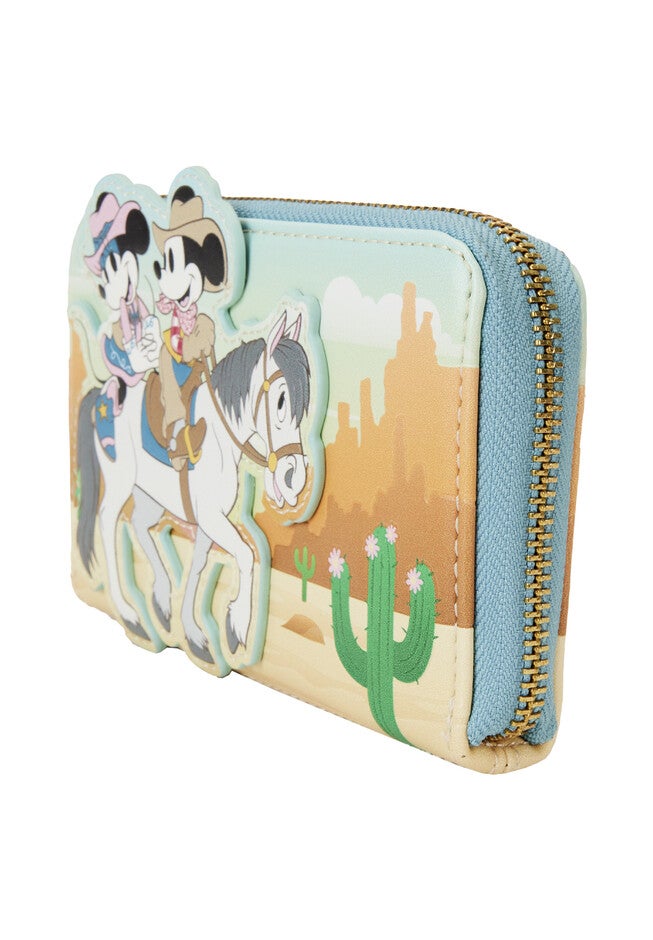 Loungefly X Disney Western Mickey & Minnie Mouse Zip Around Wallet, , alternate image number null