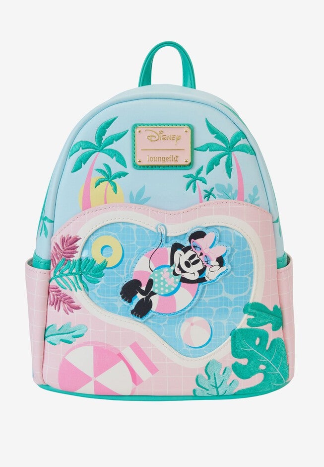 Loungefly x Disney Minnie Mouse Vacation Trip Mini Backpack, BLUE, hi-res image number 0