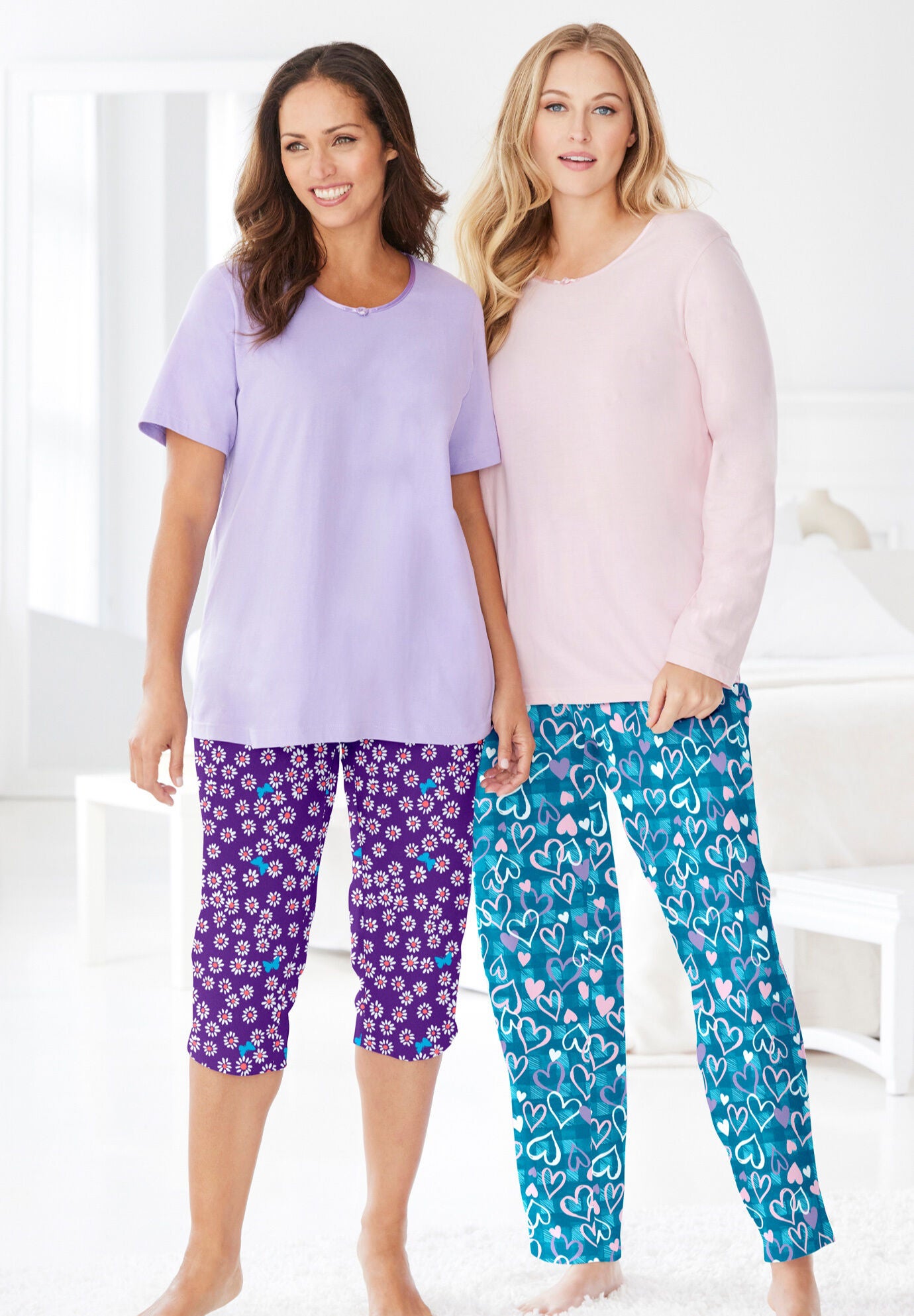 Satin Trim Sleep Tee, , alternate image number 3