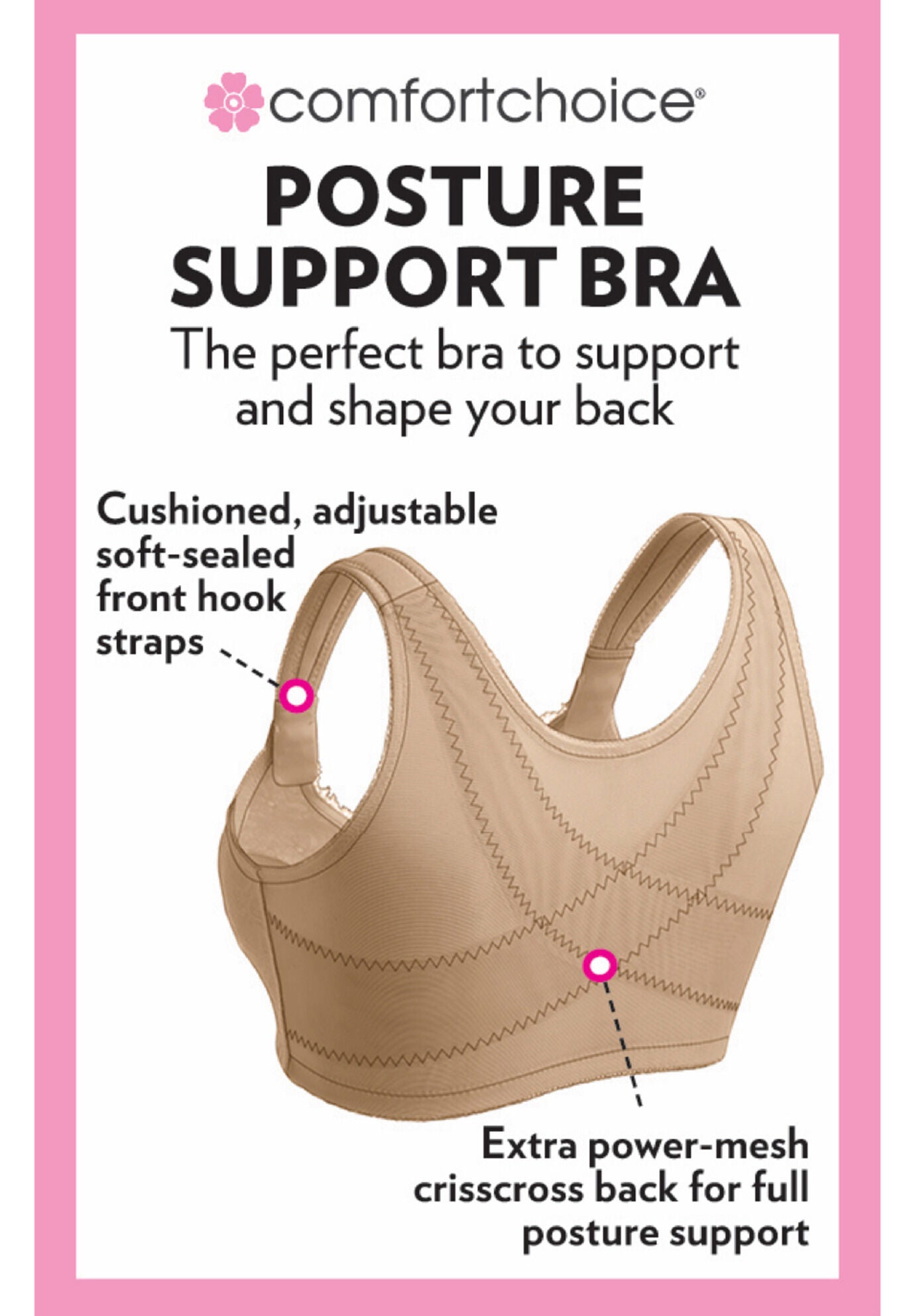 Front-Close Wireless Posture Bra, , alternate image number 9