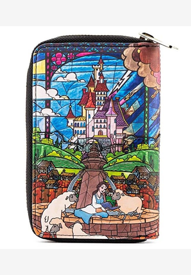 Loungefly x Disney Beauty and The Beast Belle Wallet Zip Around, BLACK, hi-res image number null