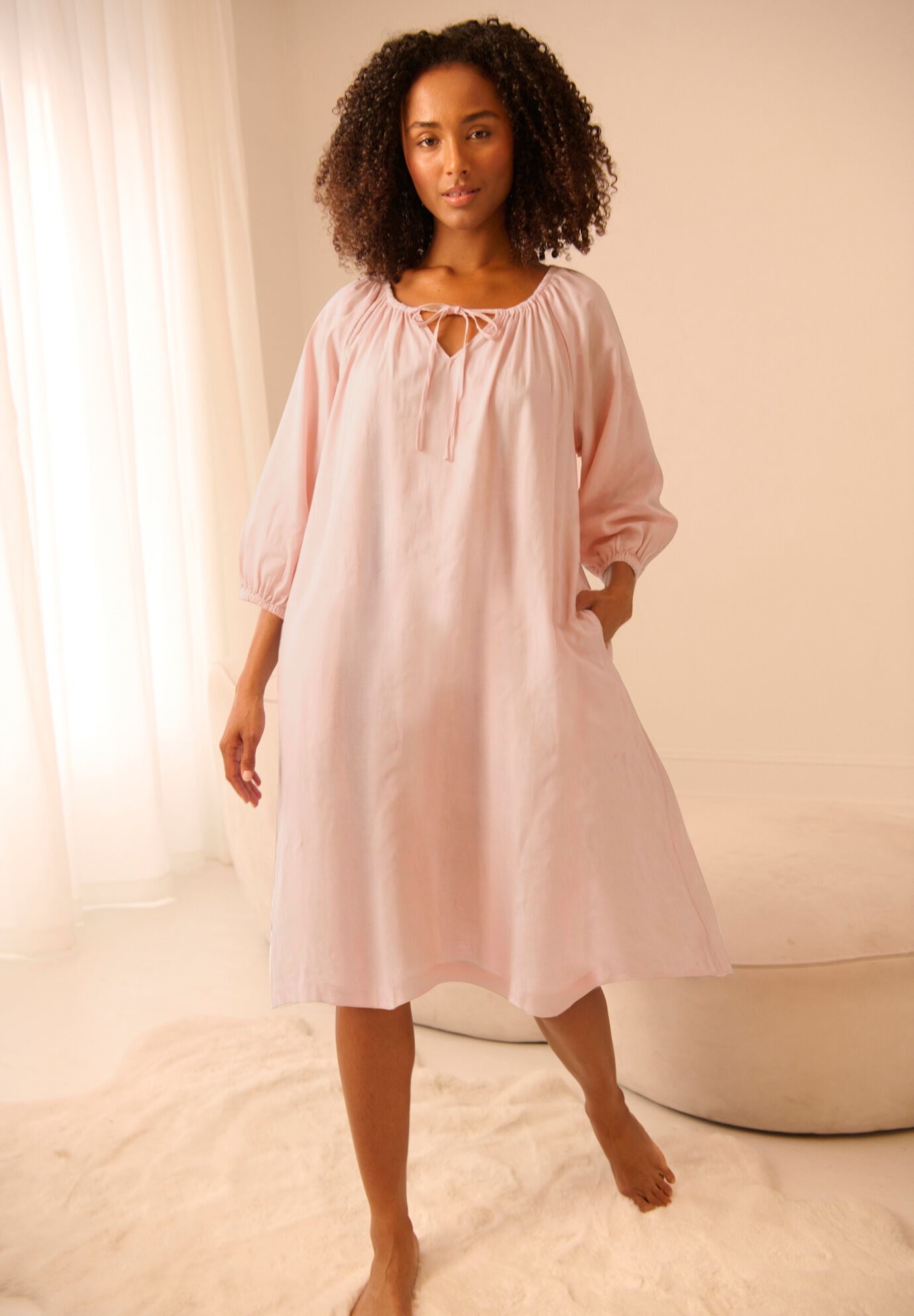 Cotton Peasant Gown Only Necessities, , alternate image number 3