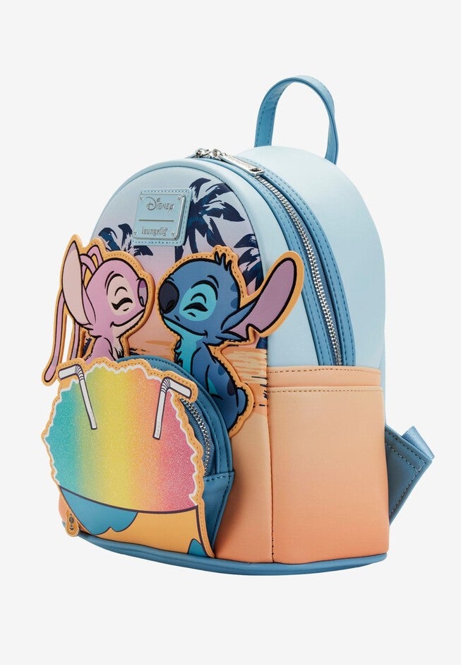 Loungefly x Disney Stitch & Angel Snow Cone Mini Backpack, BLUE, alternate image number null